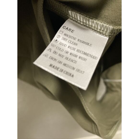 Mangopop Bodysuit Women Sz Small Olive Green Snap Bottom Long Sleeve - Picture 5 of 9